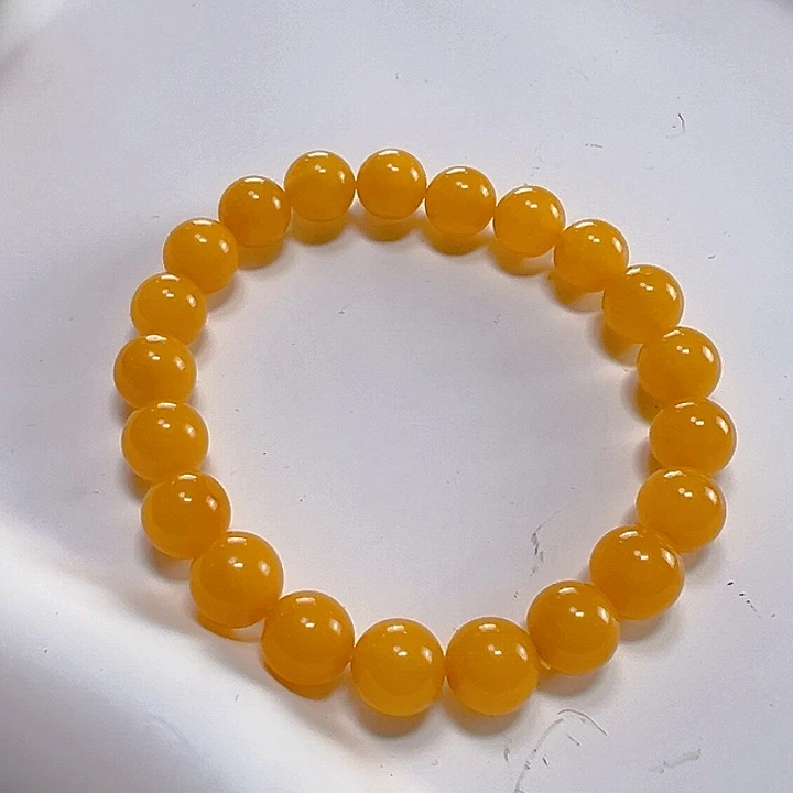 蜜蜡手串未镶嵌?****)鸡油黄手串