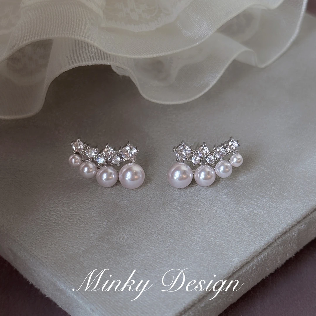 纯铜耳饰 「欧尼香香」紫色温柔珍珠耳环耳钉蚊香盘耳夹无耳洞耳饰