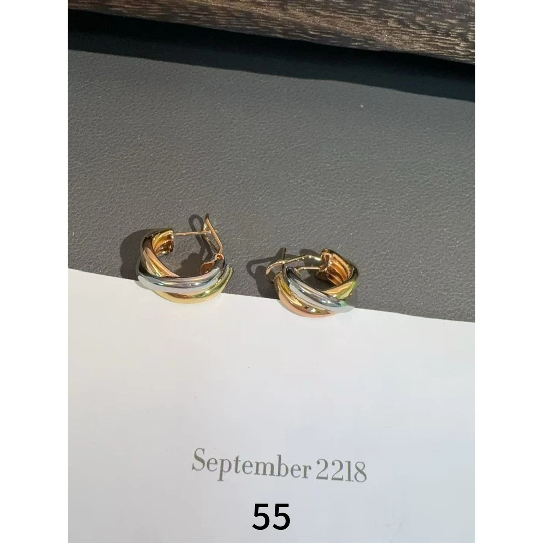 铜合金耳饰 55-三环耳扣      -925银针时尚百搭