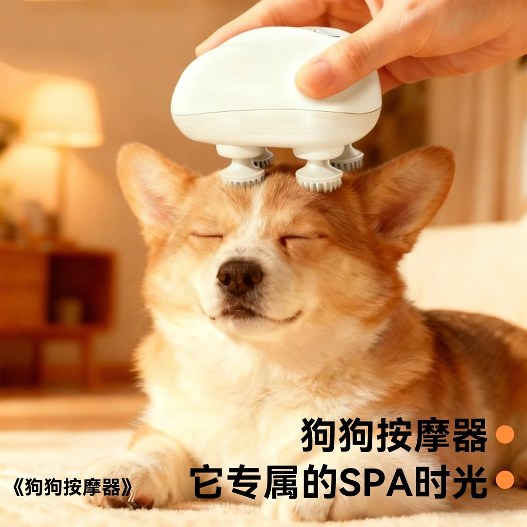宠物猫咪狗狗头部按摩器电动抓头按摩刷解压挠痒神器