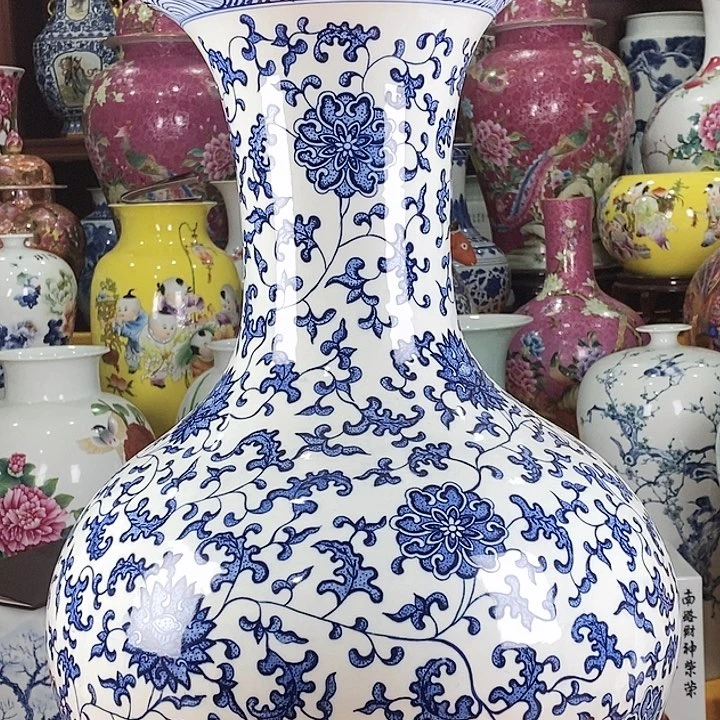 中***龙摆件景德镇陶瓷青花赏瓶