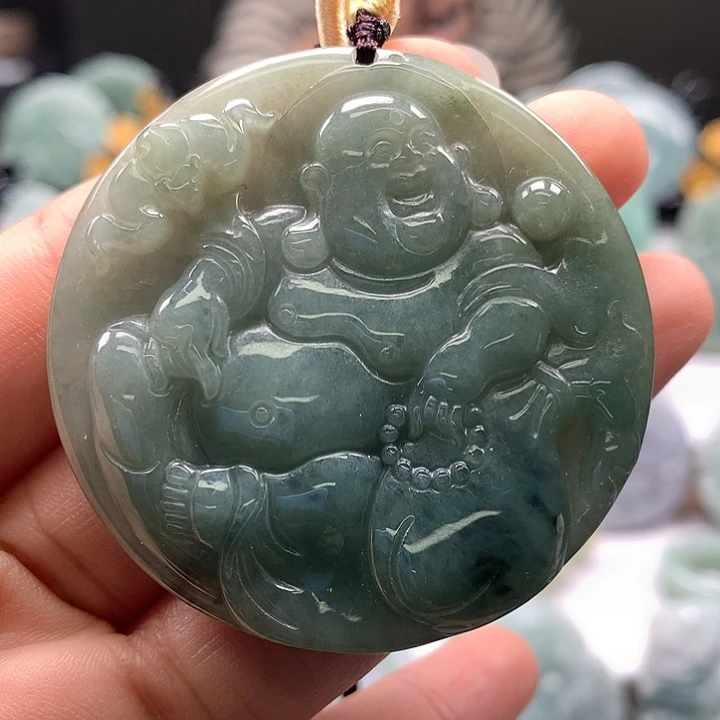 翡翠未镶嵌颈饰逍遥佛福利