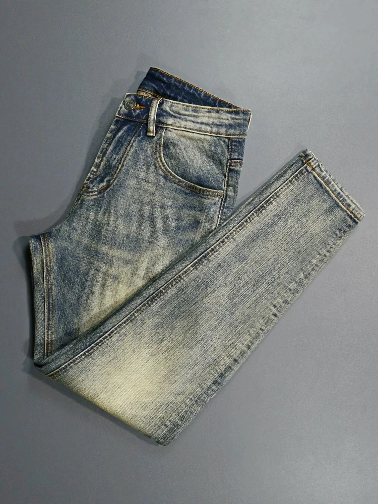 浅蓝色牛仔裤男夏薄款新款直筒修身