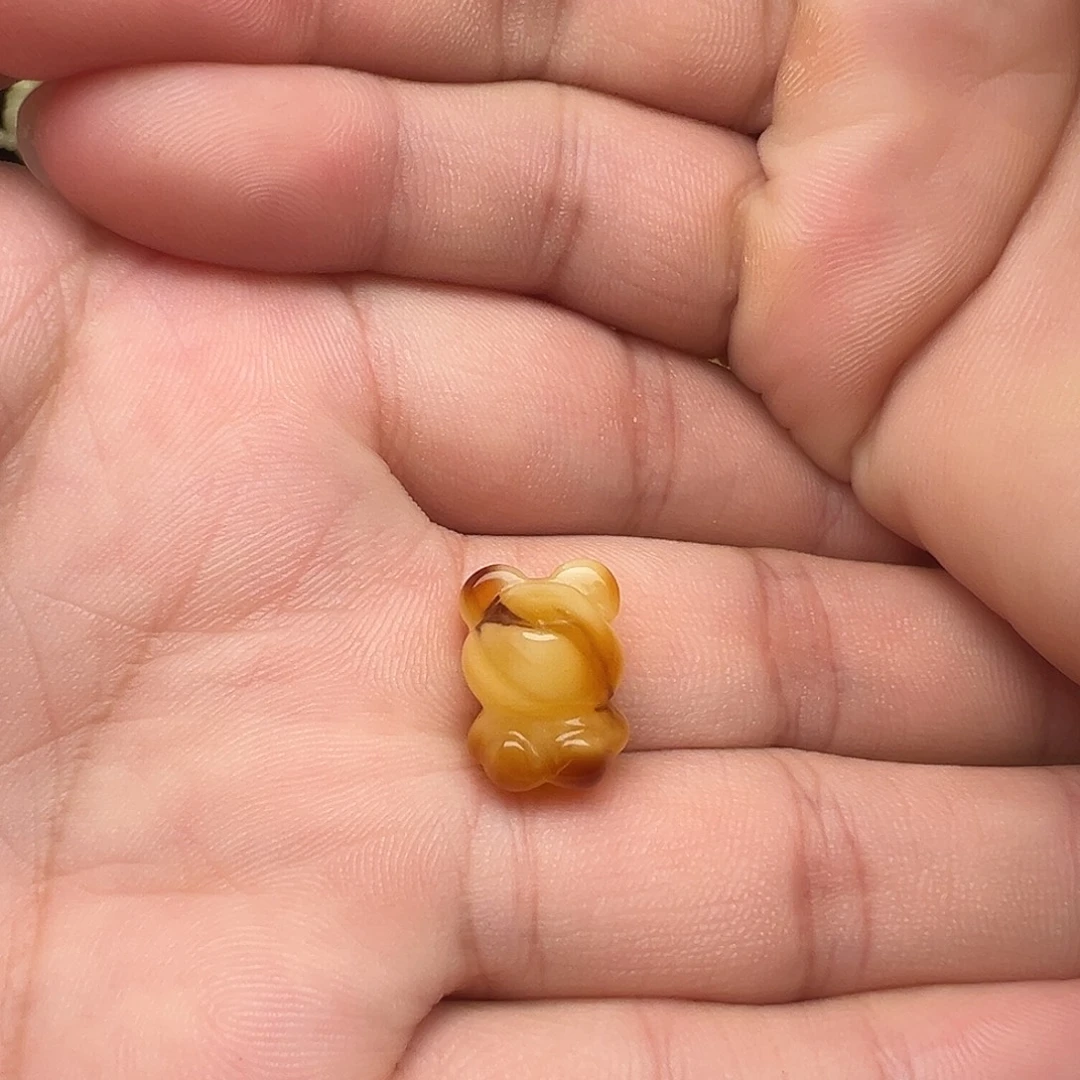 蜜蜡未镶嵌颈饰小熊提溜吊坠（打孔不退换）