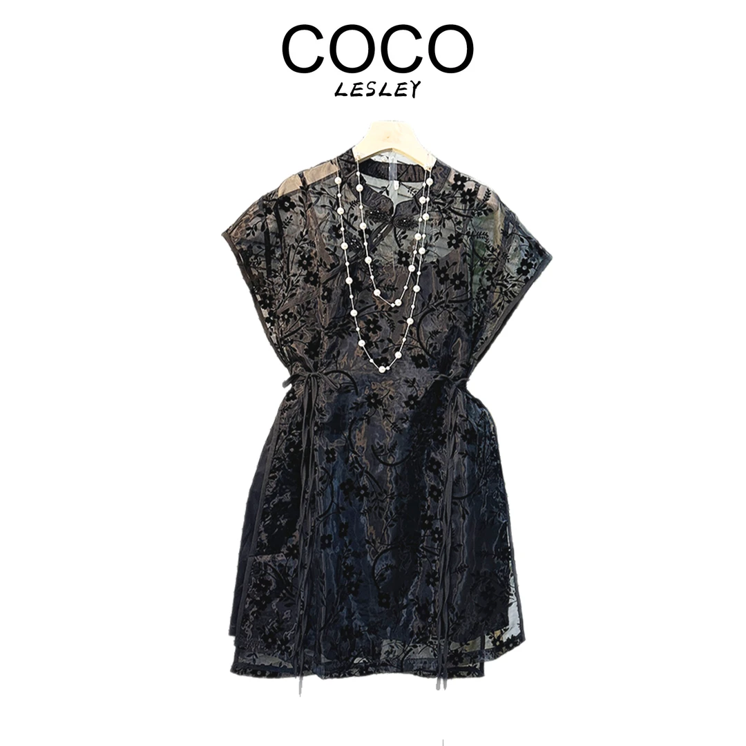 【COCO LESLEY】2025夏季新款胖MM新中式改良旗袍显瘦遮肉两件套