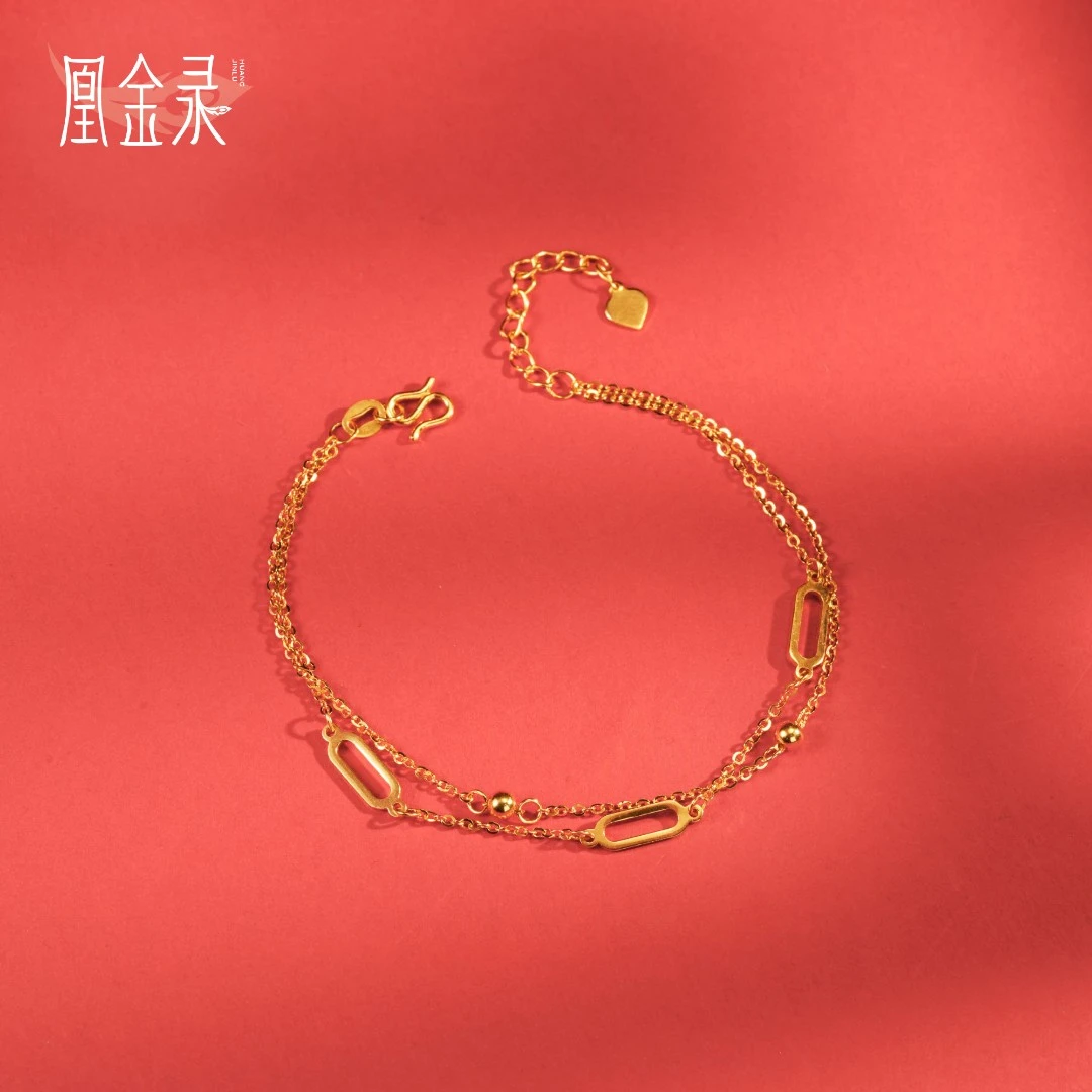 方格手链精美大气足金999女款首饰【618好物节】送女朋友送自己