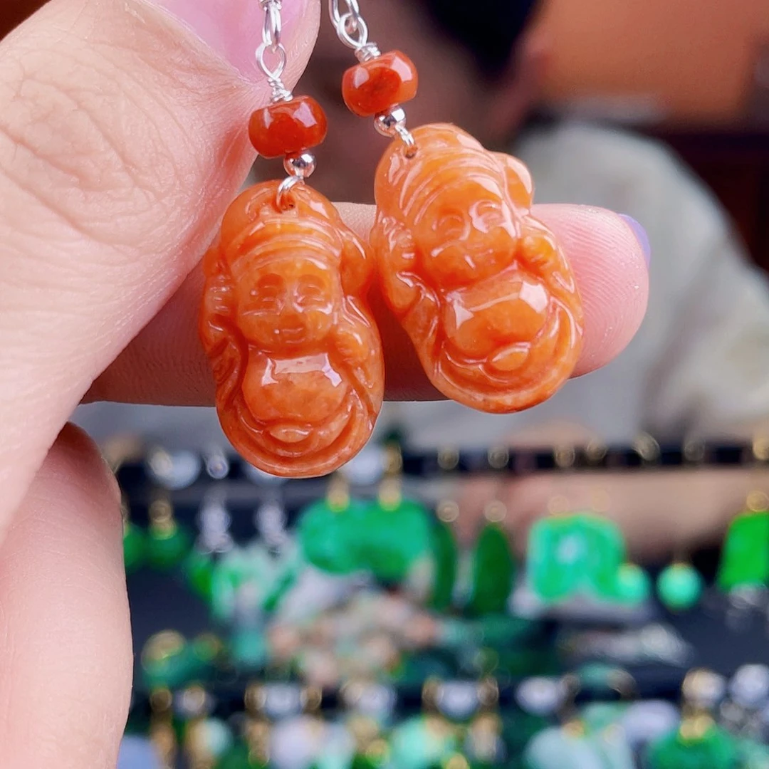 翡翠未镶嵌耳饰饰品