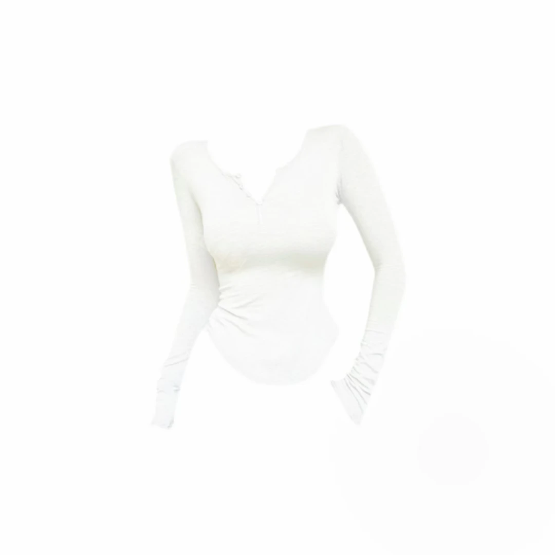 【CL】女韩漫身材2025通勤长袖纯欲超显身材显瘦修身辣妹微透上衣