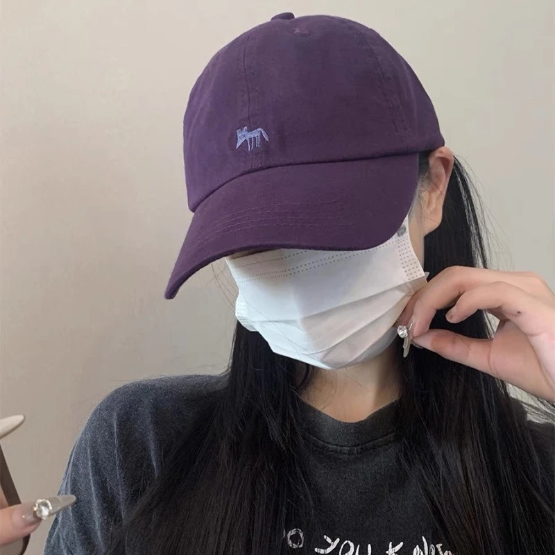 2025新款刺绣小狐狸棒球帽运动男女加深宽檐遮阳透气显脸小鸭舌帽