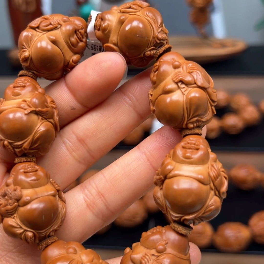 橄榄核吊坠弥勒手串