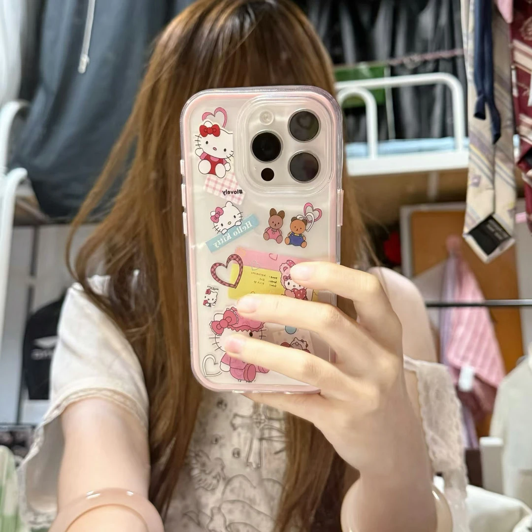 七壳子爱心KT适用苹果15Pro手机壳13硅胶XSMax/xr/12女16/14p套8P