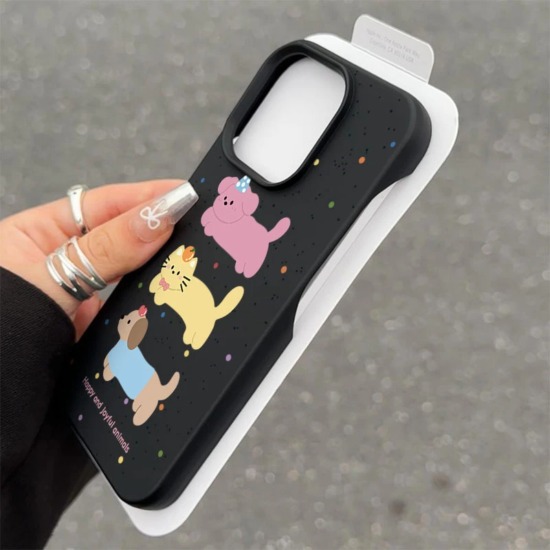 趣味波点小狗半包款适用苹果16/15promax手机壳iphone14/12/11/13