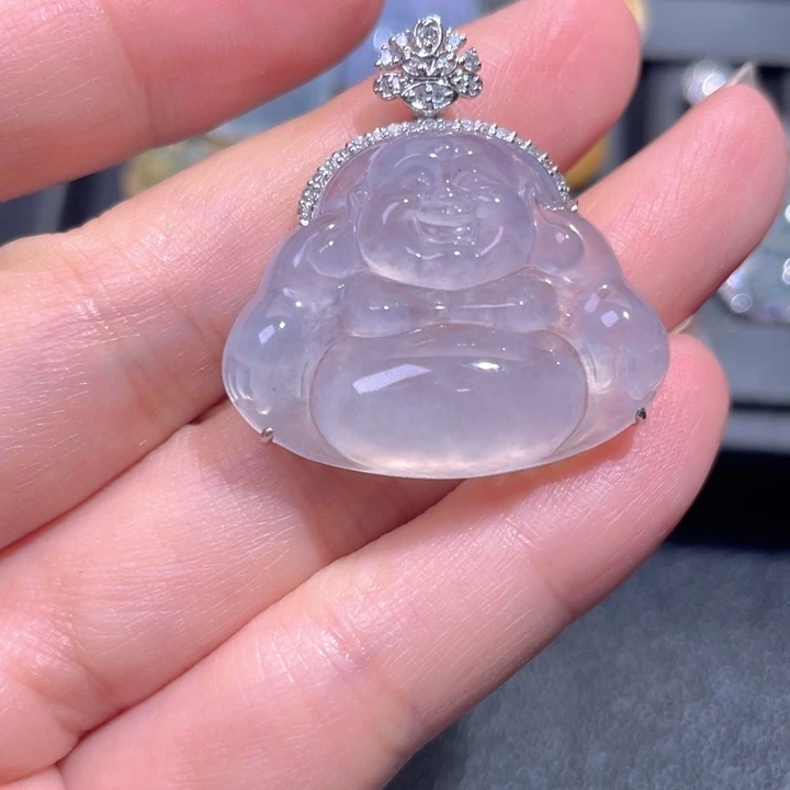 颈饰18K金镶嵌翡翠翡翠