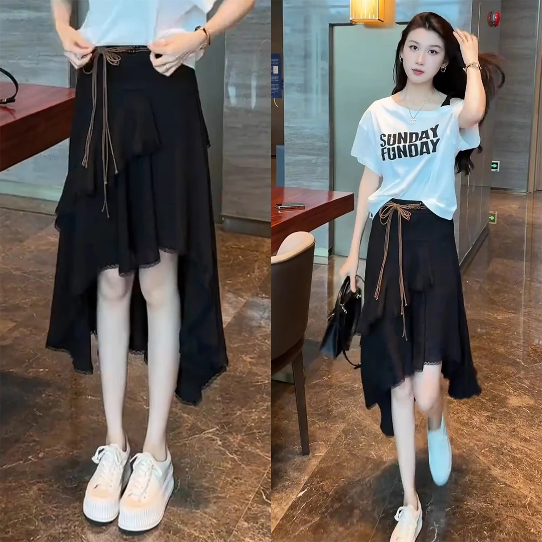 2025新款今年流行爆款半身裙女夏季高腰长裙子气质纯欲慵懒裤子