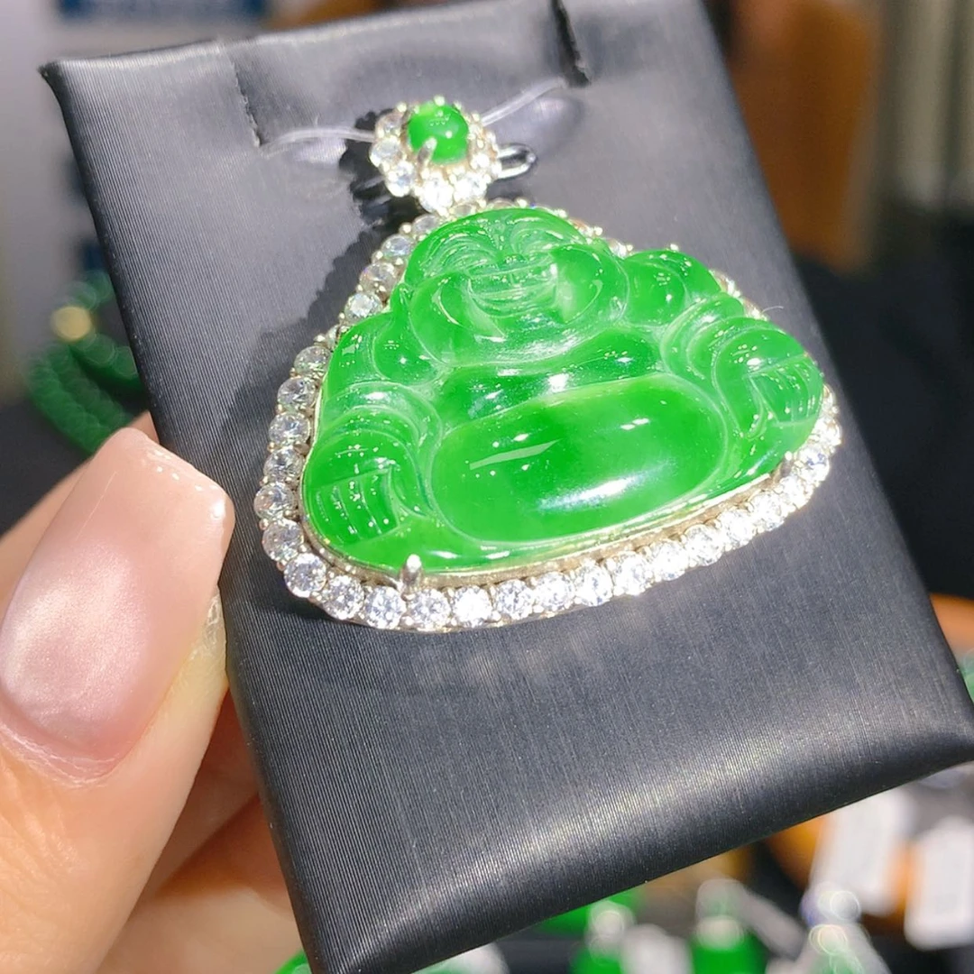 【闪购商品】颈饰银S925镶嵌翡翠4柒姐