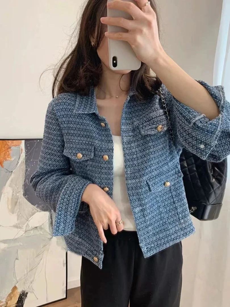 2918 年秋季新款小香风牛仔外套女复古韩系长袖应季时尚上衣秋