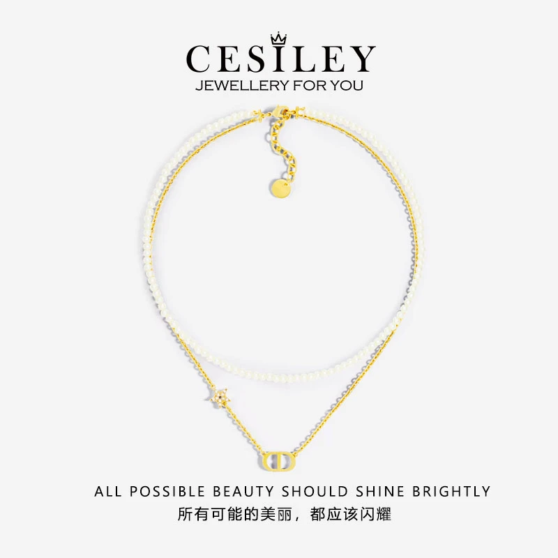 铜合金项链 星星双层叠戴项链时尚百搭DTB2018