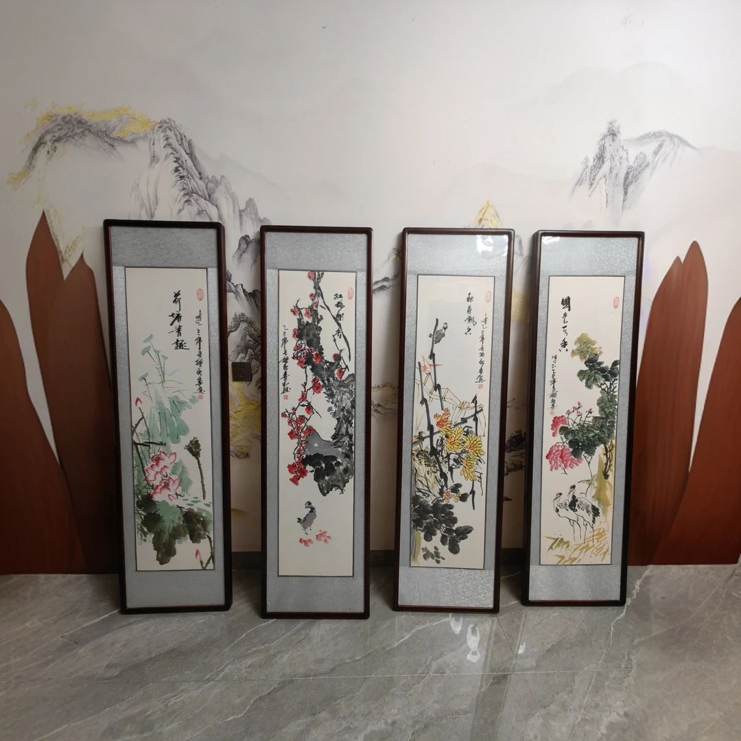 新中式客厅沙发背景墙大气装饰画茶室玄关壁画