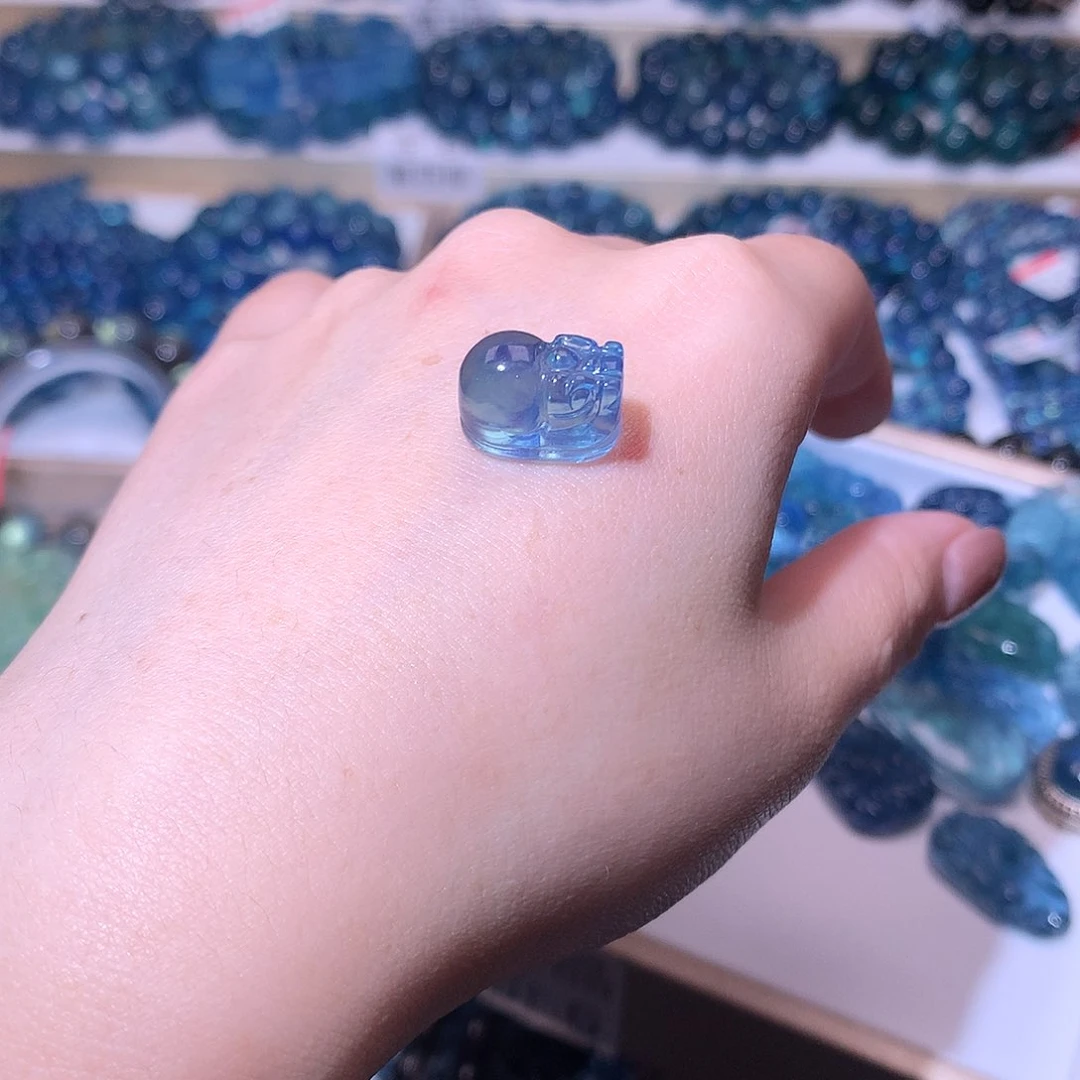 水晶手链未镶嵌海蓝宝貔貅9mm