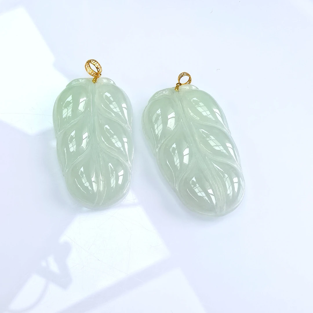 『手镯七仙女』翡翠叶子吊坠/592062/多样性发一件/赠皮绳