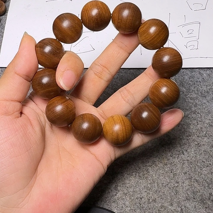 檀香木手串/手链老山檀香黑肉虎纹2.0沉水