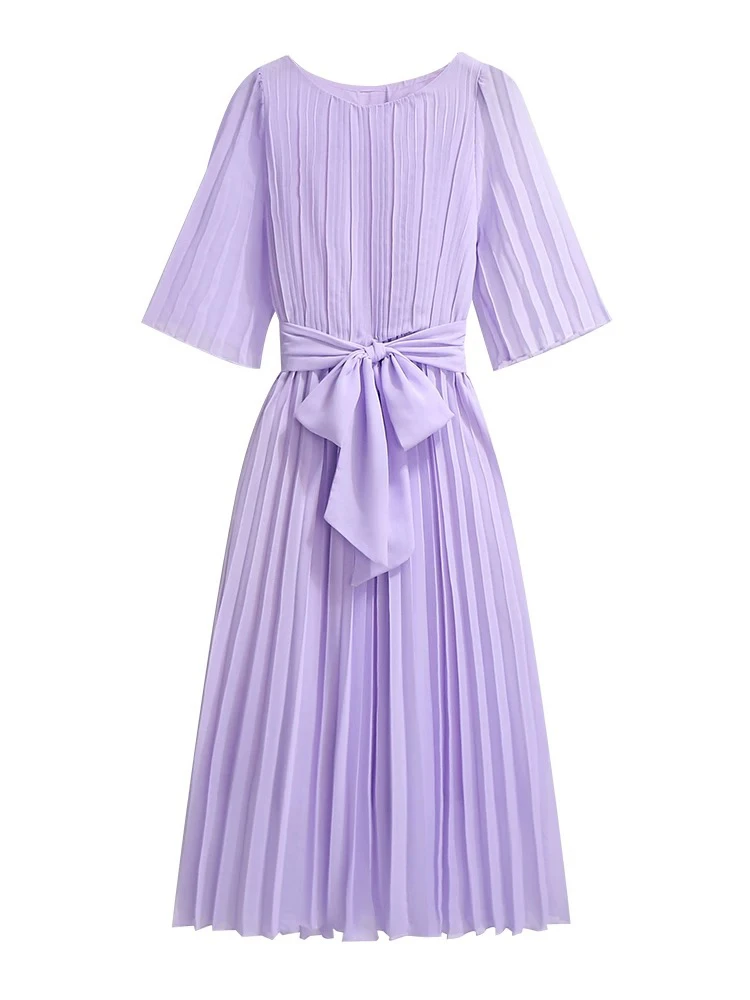 181 夏季浪漫风浅紫色设计款高级感连衣裙（A17）