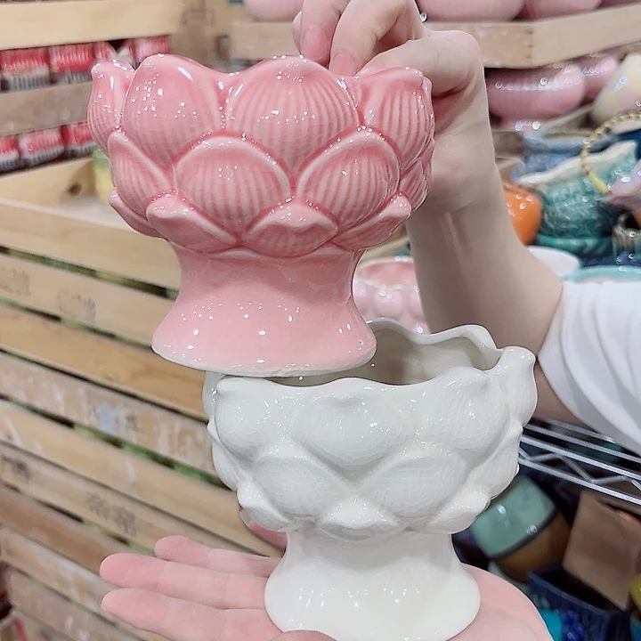 有孔.凑单10元陶瓷花盆发货！