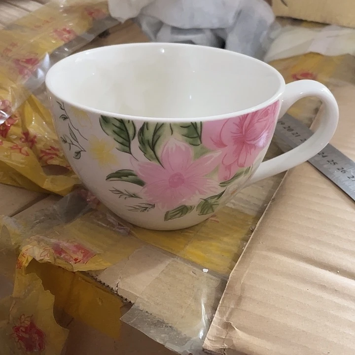瓷片强化瓷赛贵妃大早餐杯一个
