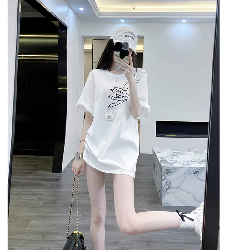 白色短袖t恤女夏季2025新款独特设计高级感小众不撞衫漂亮上衣女