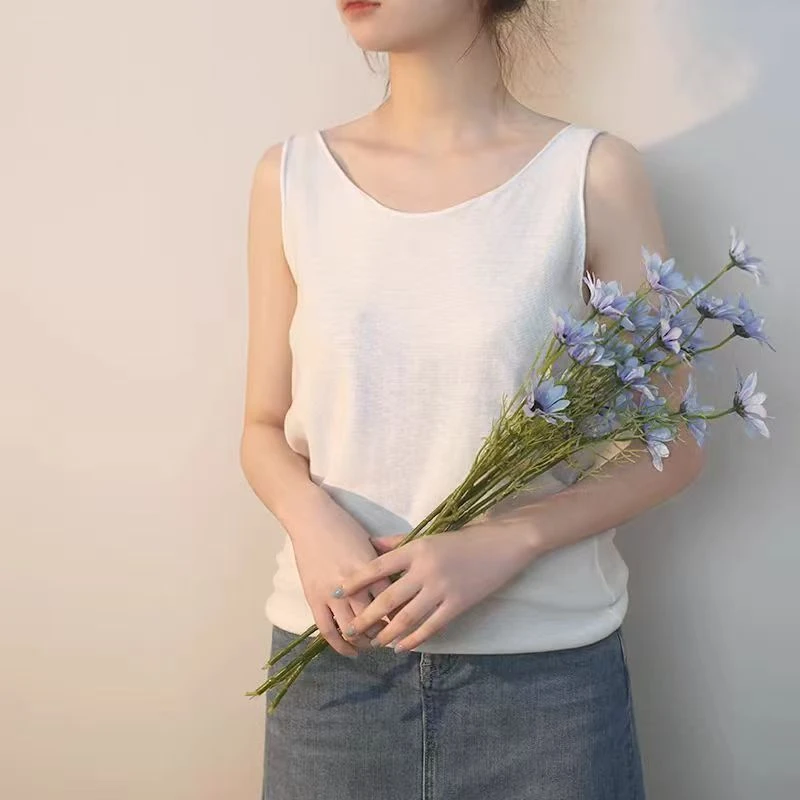 2025全棉百搭休闲针织背心女春夏新款文艺女宽松内搭洋气衣服女