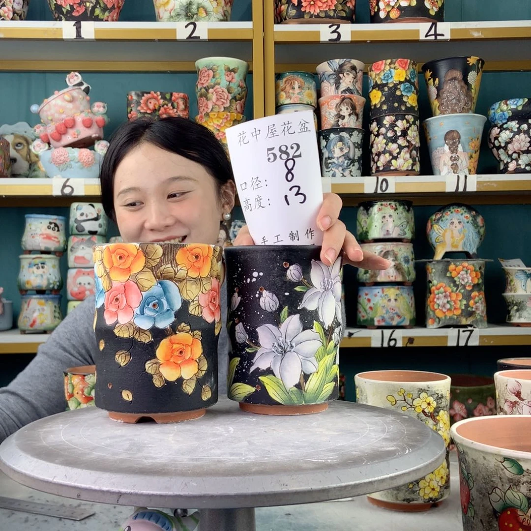 *****陶景德镇手工花盆582