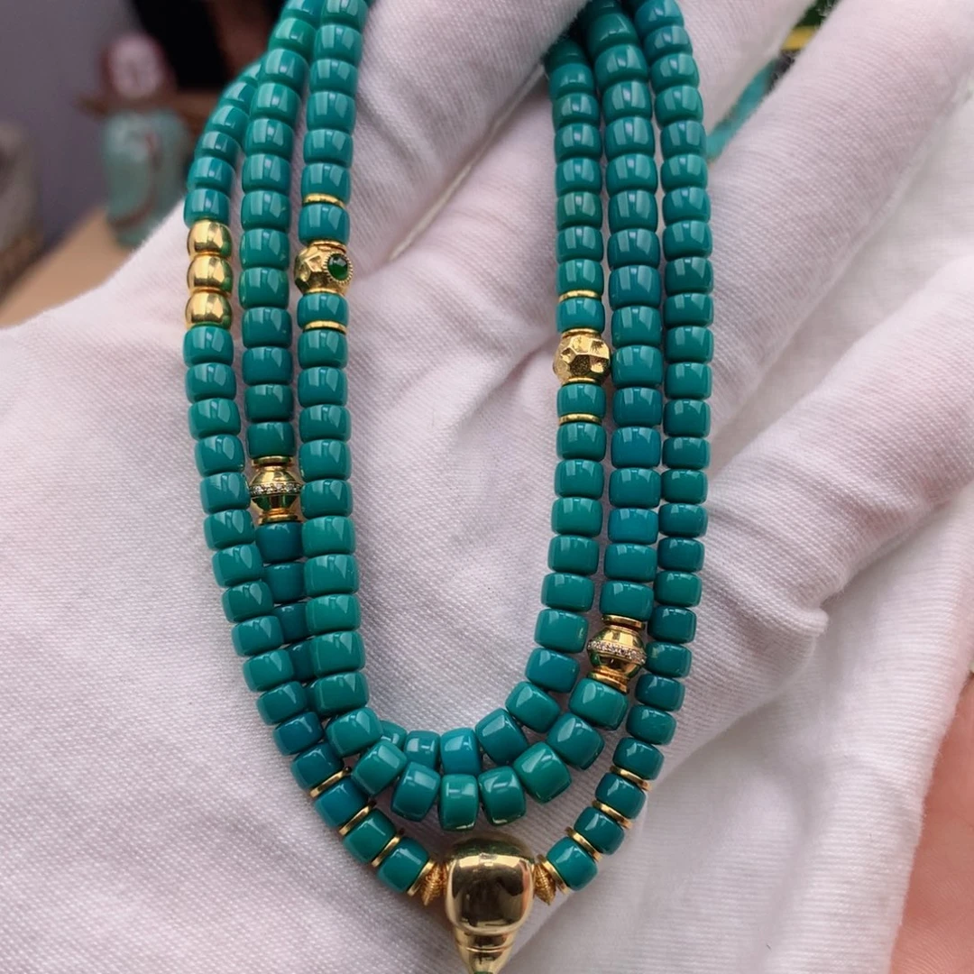 绿松石珠宝奇石18K金镶嵌