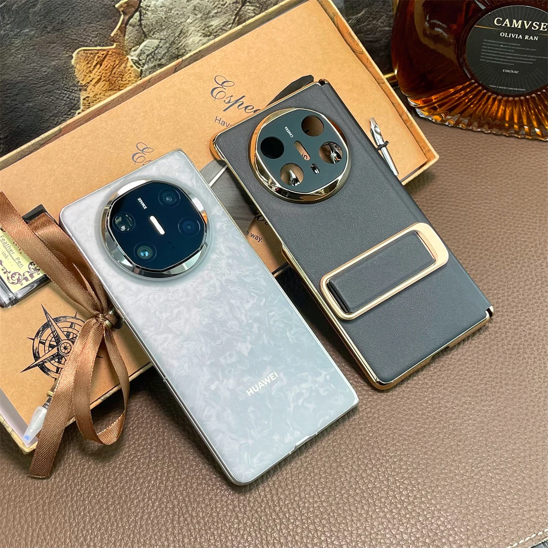 适用华为matex6手机壳折叠屏matex5典藏版保护套腕带支架真皮X3壳