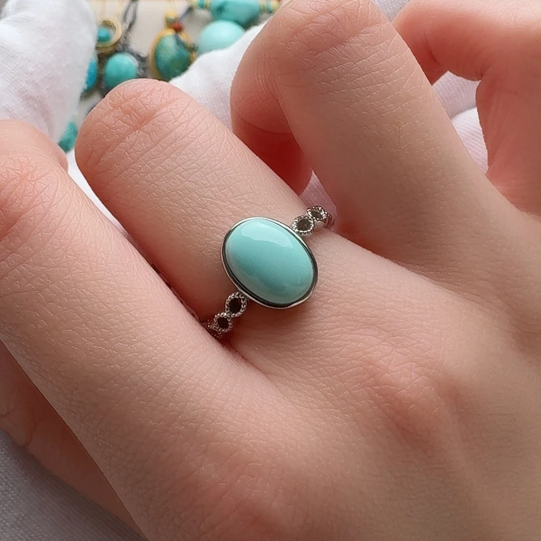 绿松石珠宝奇石银S925镶嵌