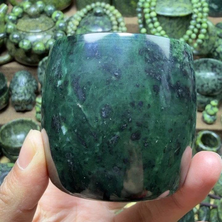 瀚***海蛇纹石玉未镶嵌药王石能量养生产品