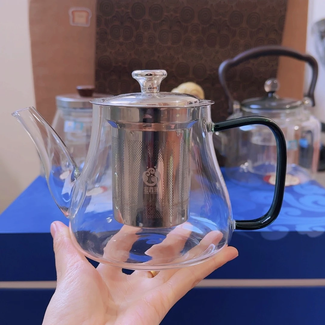 【闪购商品】高硼硅玻璃茶水分离特价瑕疵H665湖绿钢