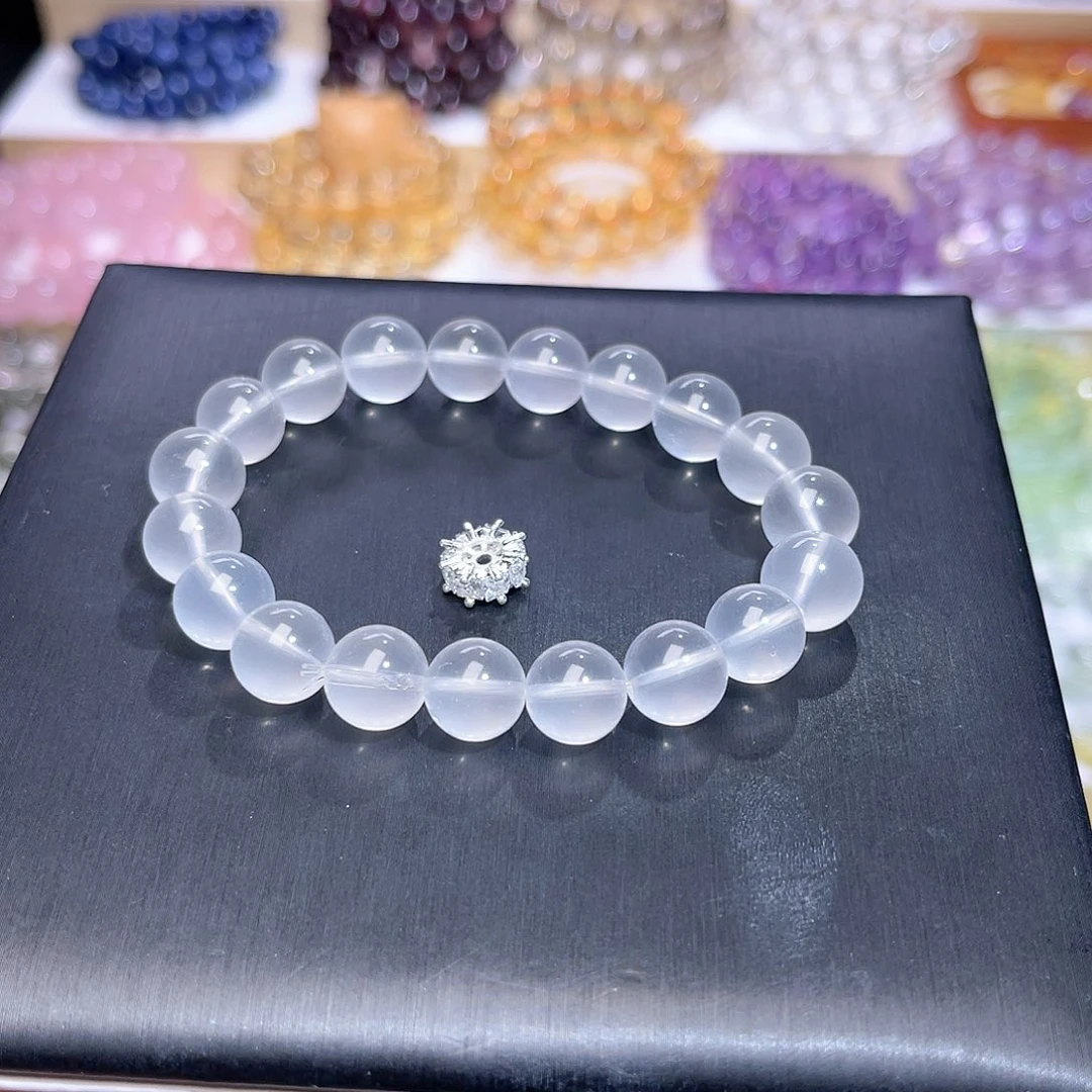 水晶手串未镶嵌面***侠天然水晶10mm