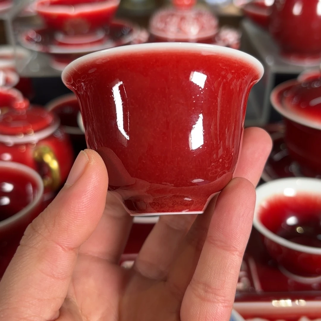 景德镇原矿朗红杯