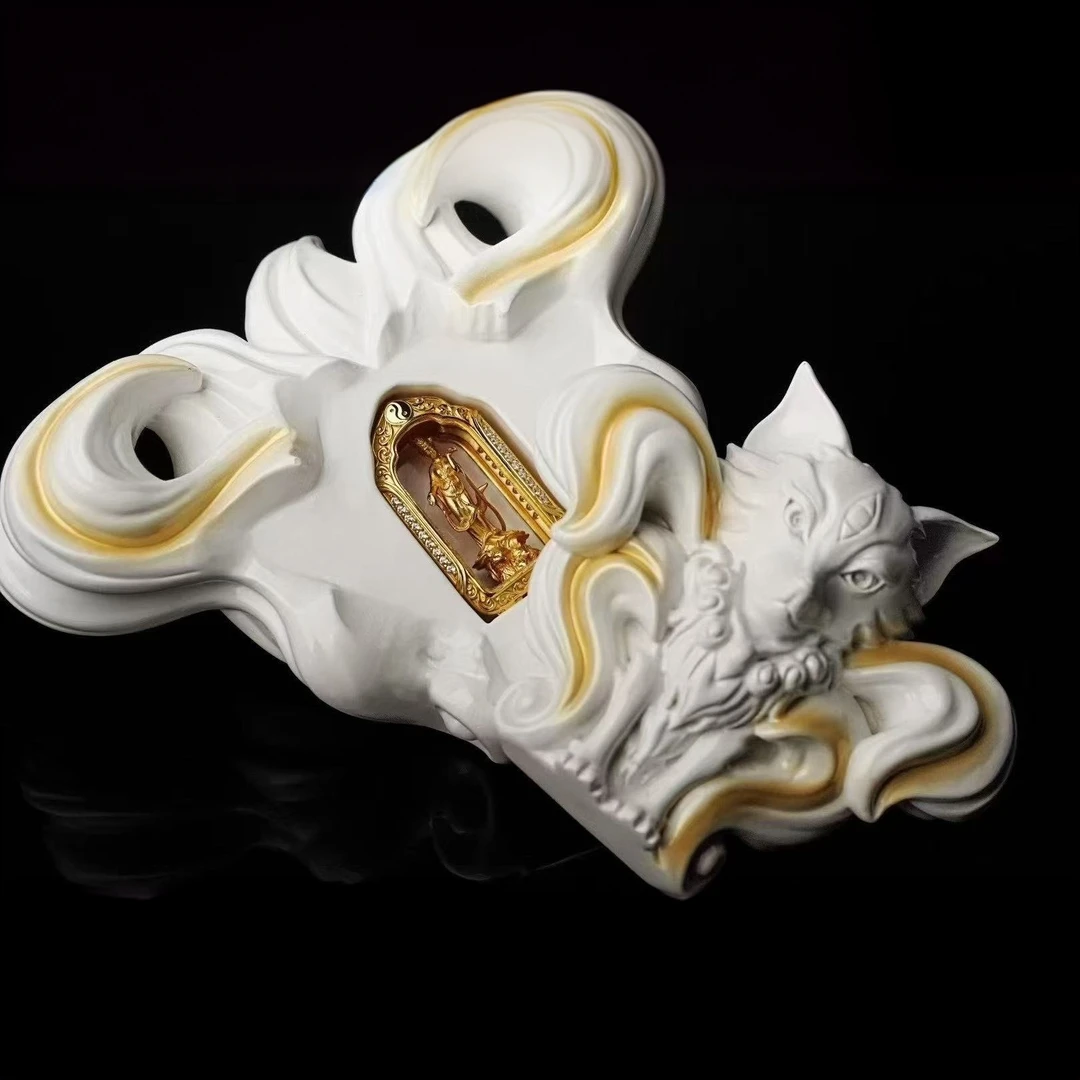 铜合金陶瓷吊坠 天师府狐仙堂|正品狐仙吊坠暗藏玄机内附装藏镶嵌
