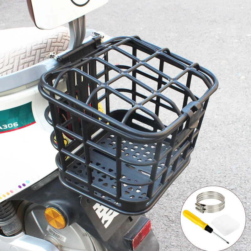 电动车后置车筐电瓶车后车筐后尾箱后座储物筐车尾篮头盔收纳神器