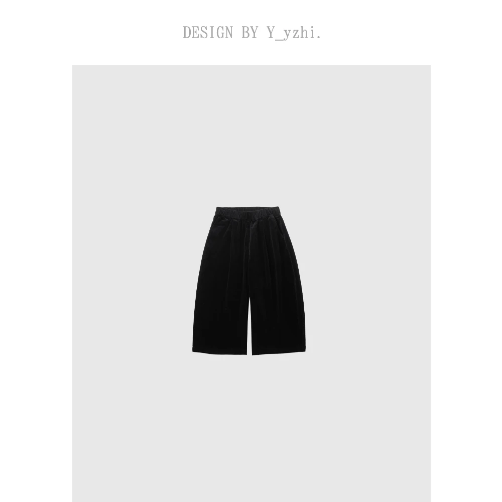 y_yzhi 小水｜灯芯绒宽松百搭裤子时尚常规直筒简约藏青秋裤裤子