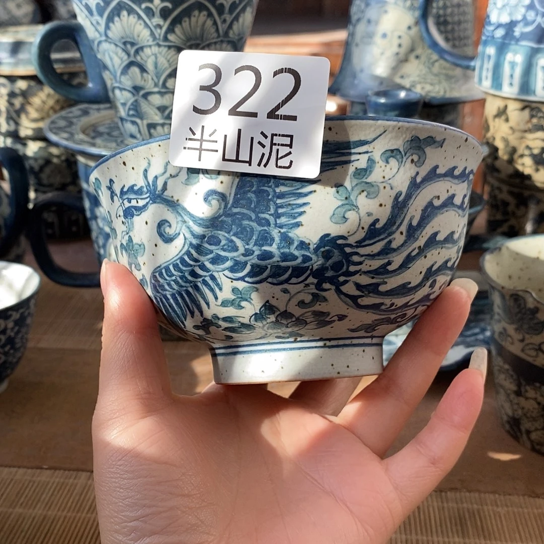 手工手绘青花高温陶瓷