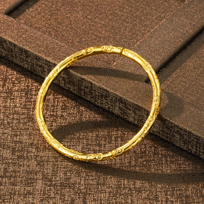 足银手镯 足银手镯 卡4吉言开口手镯