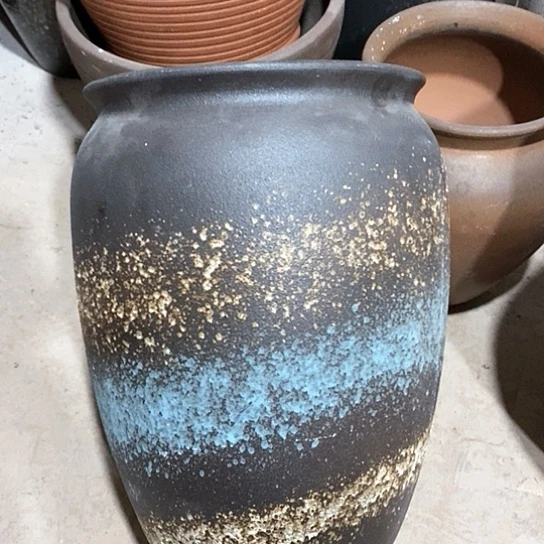 紫砂花盆口26高度41黑刷