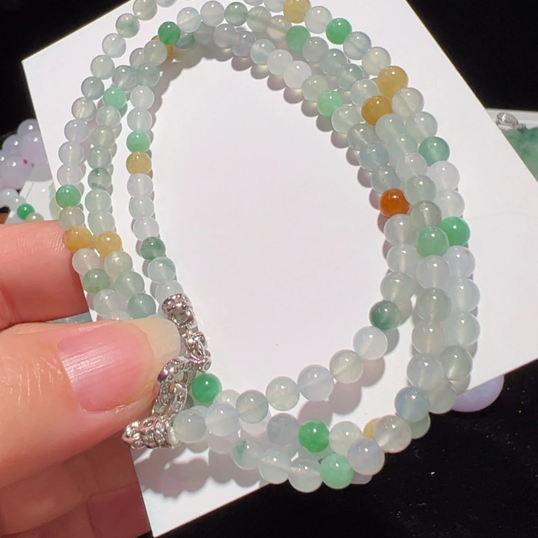 翡翠未镶嵌颈饰项链