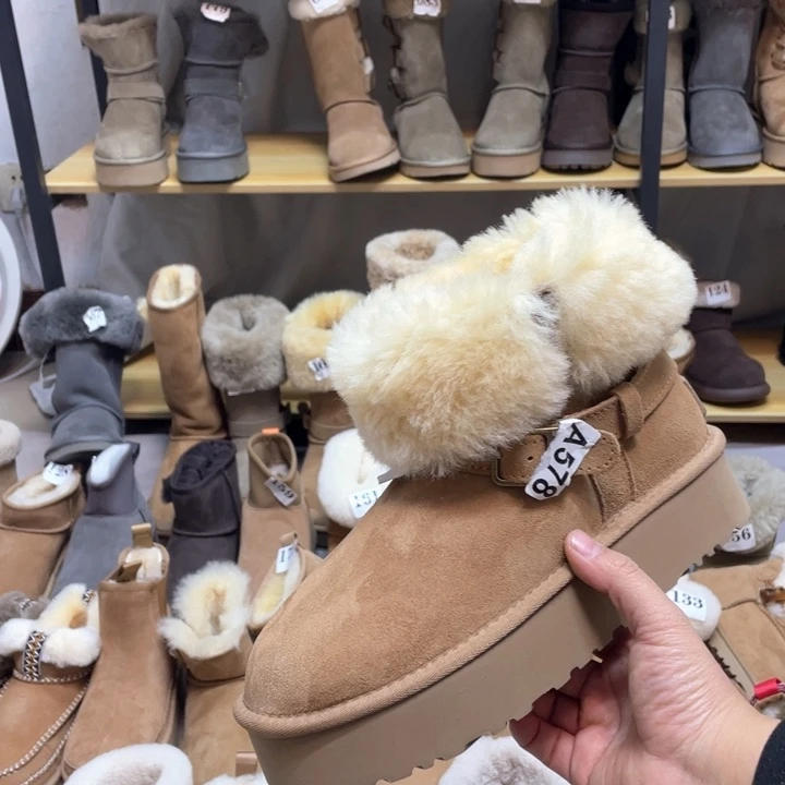 38码栗色厚底骑士靴子