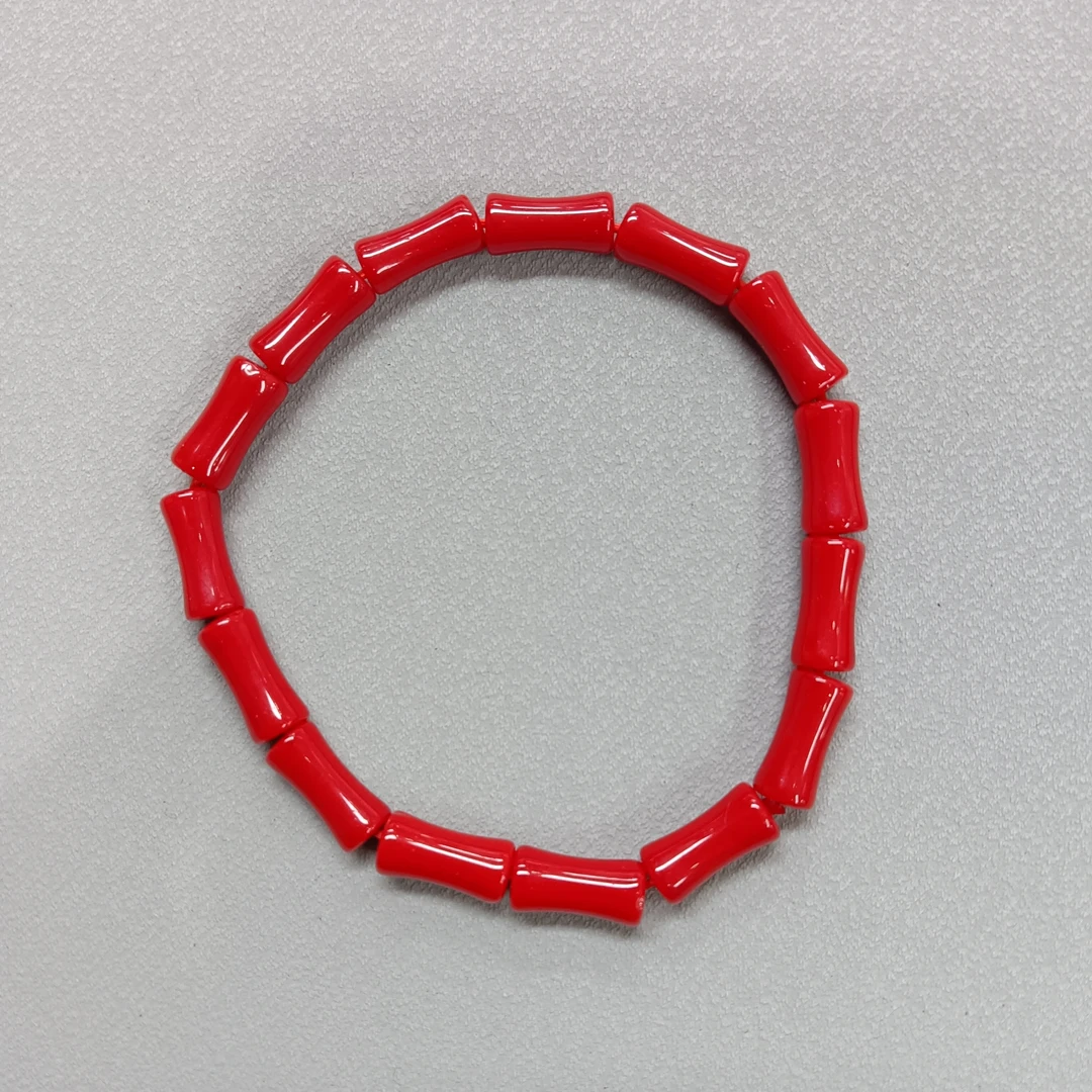 M373号-卡6mm红色竹节款手串