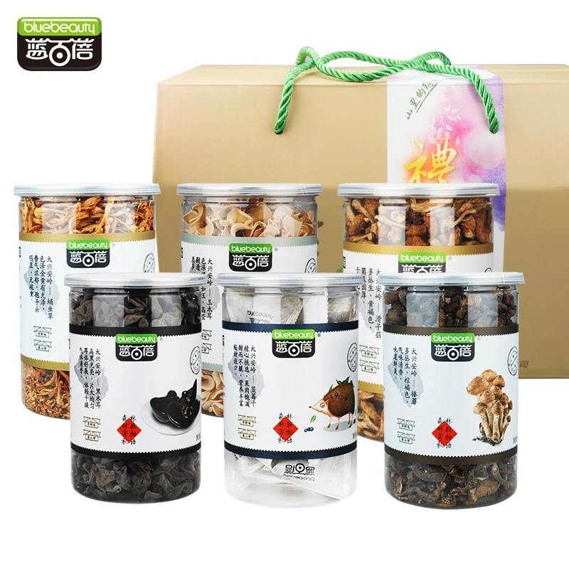 蓝百蓓菌类大礼包200gx6罐优质特产礼盒装精品罐装营养肉厚