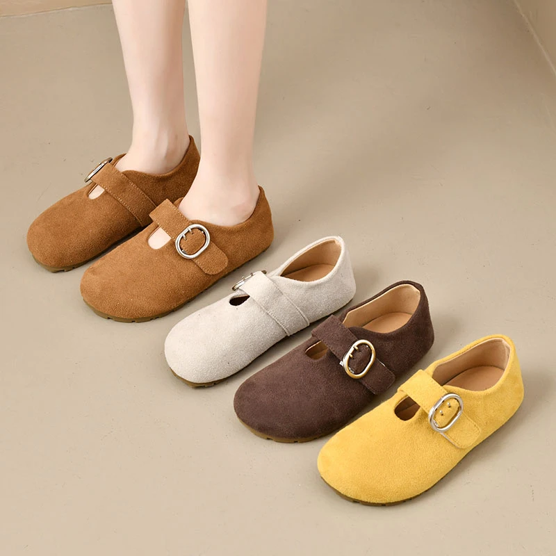 勃肯鞋女2025新款秋季一脚蹬孕妇单鞋平底玛丽珍女鞋子复古懒人鞋