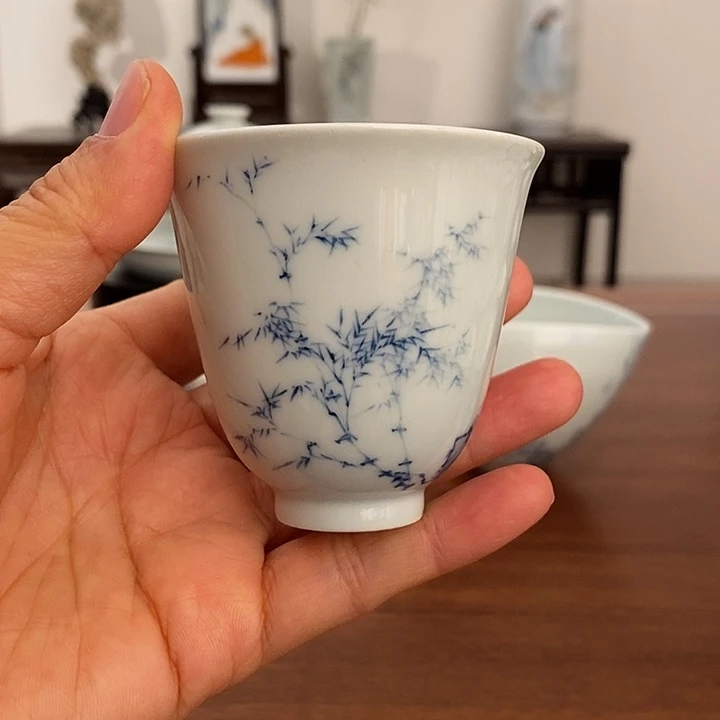 景德镇艺术墨竹单杯